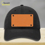 Orange White Quatrefoil Novelty License Plate Hat Unconstructed Cotton / Black