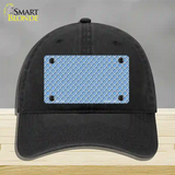 Light Blue White Quatrefoil Novelty License Plate Hat Unconstructed Cotton / Black