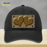 Brown White Quatrefoil Brown Center Hearts Novelty License Plate Hat Unconstructed Cotton / Black