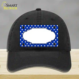 Scallop Blue White Polka Dot Novelty License Plate Hat Unconstructed Cotton / Black