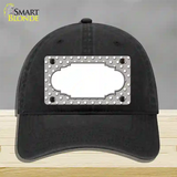 Scallop Grey White Polka Dot Novelty License Plate Hat Unconstructed Cotton / Black