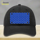 Blue Polka Dot Novelty License Plate Hat Unconstructed Cotton / Black