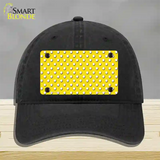 Yellow Polka Dot Novelty License Plate Hat Unconstructed Cotton / Black