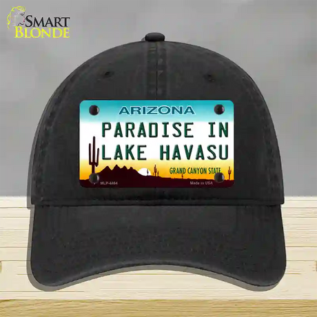 Paradise In Lake Havasu Arizona Novelty License Plate Hat Unconstructed Cotton / Black