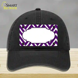 Purple White Large Chevron Center Scallop Novelty License Plate Hat Unconstructed Cotton / Black