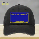 Pennsylvania Blue State Blank Novelty License Plate Hat Unconstructed Cotton / Black
