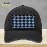 Light Blue Black Houndstooth Novelty License Plate Hat Unconstructed Cotton / Black