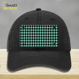 Mint Black Houndstooth Novelty License Plate Hat Unconstructed Cotton / Black