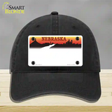 Nebraska Amber State Blank Novelty License Plate Hat Unconstructed Cotton / Black