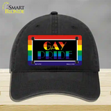 Gay Pride Novelty License Plate Hat Unconstructed Cotton / Black