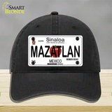 Mazatlan Mexico Novelty License Plate Hat Unconstructed Cotton / Black