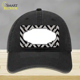 Grey Black Chevron Scallop Novelty License Plate Hat Unconstructed Cotton / Black
