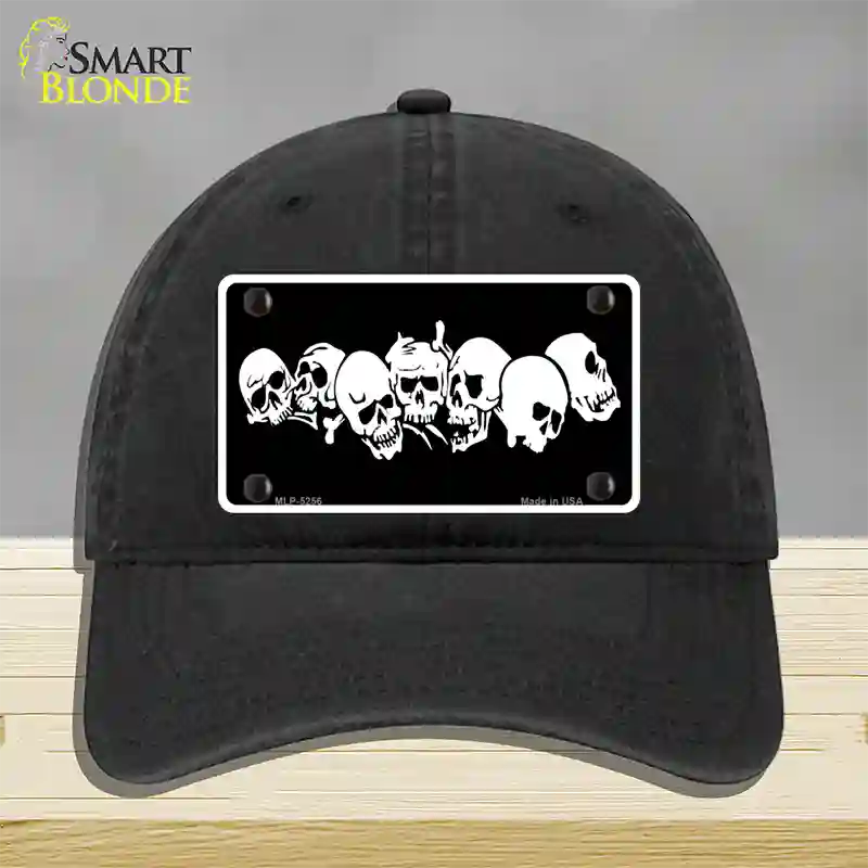Skulls Novelty License Plate Hat Unconstructed Cotton / Black