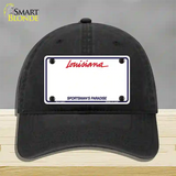 Louisiana Sportsman Blank Plate Novelty License Plate Hat Unconstructed Cotton / Black
