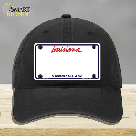 Louisiana Sportsman Blank Plate Novelty License Plate Hat Unconstructed Cotton / Black