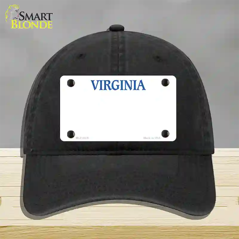 Virginia Old Dominion Blank Novelty License Plate Hat Unconstructed Cotton / Black
