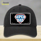 Super Dad Novelty License Plate Hat Unconstructed Cotton / Black