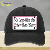 My Grandkids Are Cuter Novelty License Plate Hat Unconstructed Cotton / Black