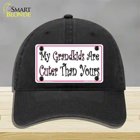 My Grandkids Are Cuter Novelty License Plate Hat Unconstructed Cotton / Black