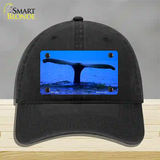 Whale Tail Novelty License Plate Hat Unconstructed Cotton / Black