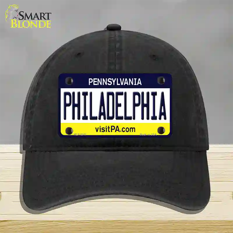 Philadelphia Pennsylvania State Novelty License Plate Hat Unconstructed Cotton / Black