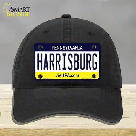 Harrisburg Pennsylvania State Novelty License Plate Hat Unconstructed Cotton / Black