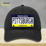 Pittsburgh Pennsylvania State Novelty License Plate Hat Unconstructed Cotton / Black
