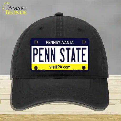 Penn State Pennsylvania State Novelty License Plate Hat Unconstructed Cotton / Black