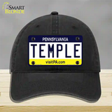 Temple Pennsylvania State Novelty License Plate Hat Unconstructed Cotton / Black