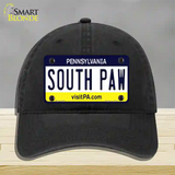 South Paw Pennsylvania State Novelty License Plate Hat Unconstructed Cotton / Black