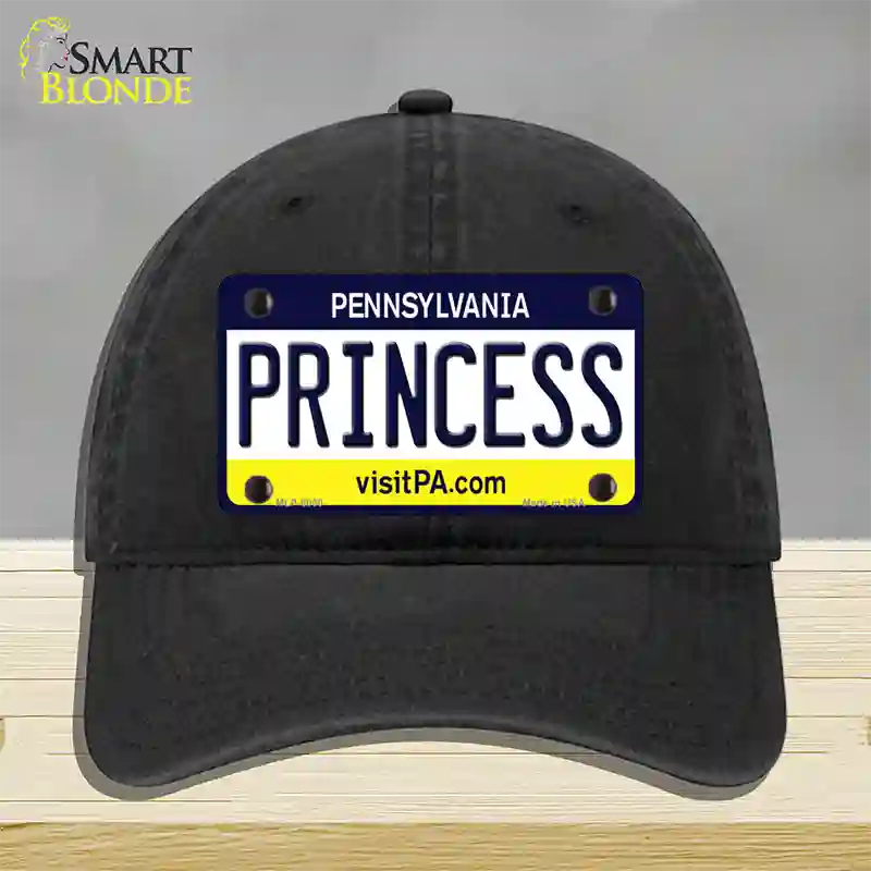 Princess Pennsylvania State Novelty License Plate Hat Unconstructed Cotton / Black