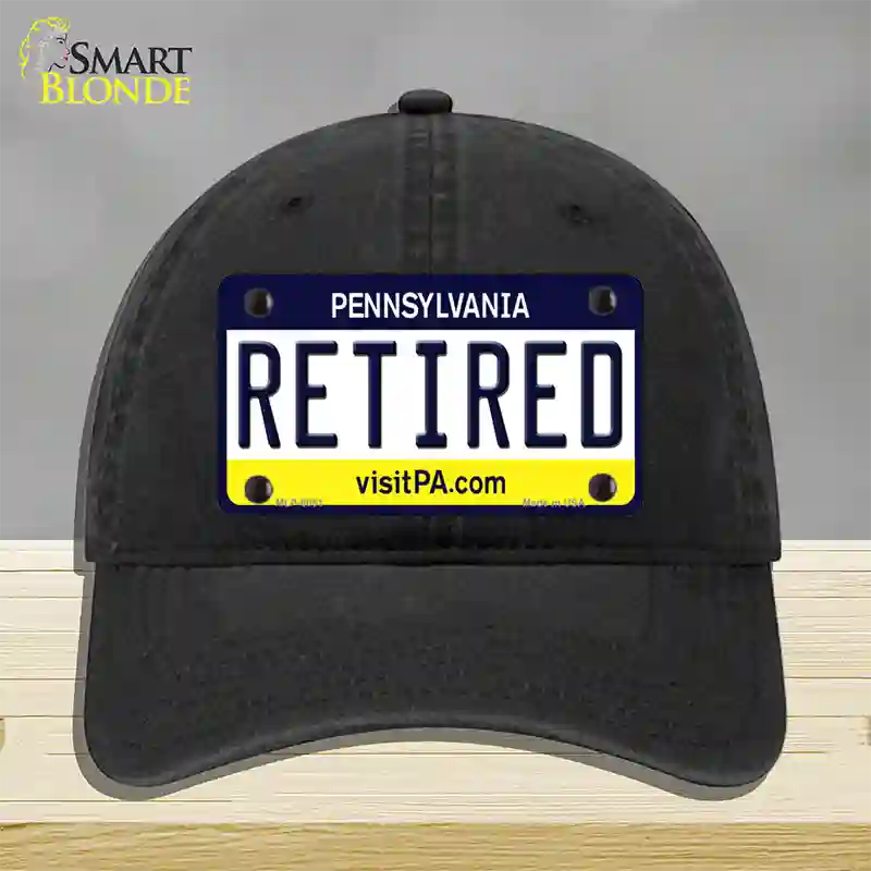 Retired Pennsylvania State Novelty License Plate Hat Unconstructed Cotton / Black