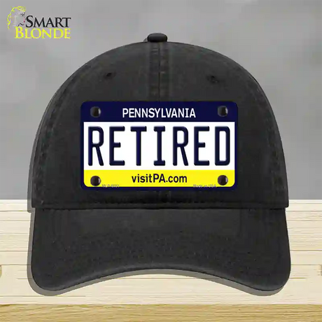 Retired Pennsylvania State Novelty License Plate Hat Unconstructed Cotton / Black