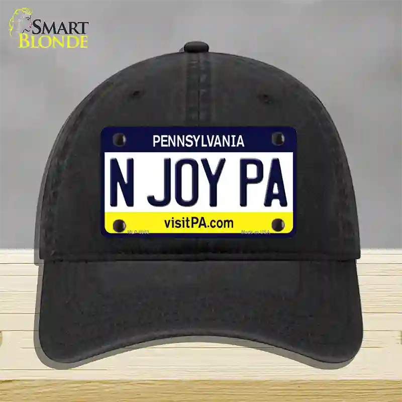 N Joy Pennsylvania State Novelty License Plate Hat Unconstructed Cotton / Black