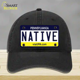 Native Pennsylvania State Novelty License Plate Hat Unconstructed Cotton / Black