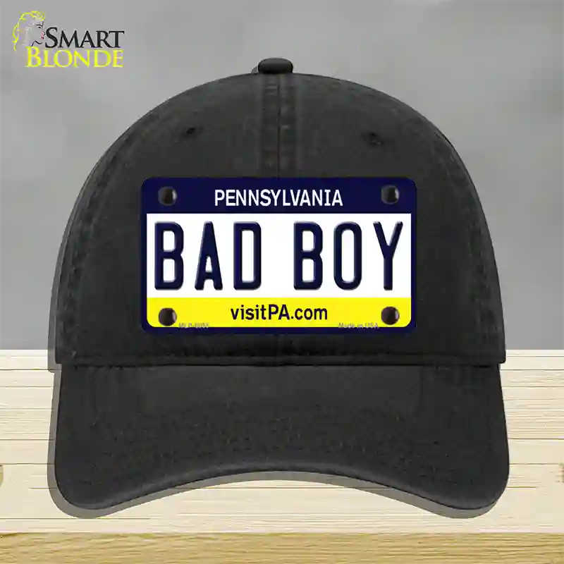 Bad Boy Pennsylvania State Novelty License Plate Hat Unconstructed Cotton / Black