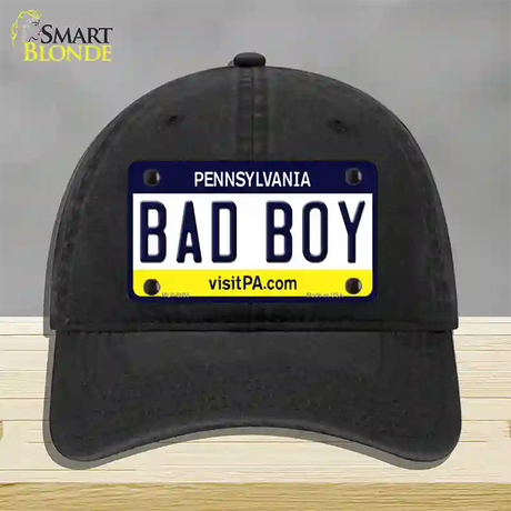 Bad Boy Pennsylvania State Novelty License Plate Hat Unconstructed Cotton / Black