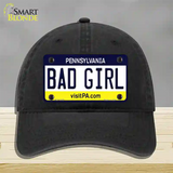Bad Girl Pennsylvania State Novelty License Plate Hat Unconstructed Cotton / Black