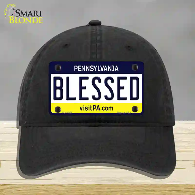 Blessed Pennsylvania State Novelty License Plate Hat Unconstructed Cotton / Black