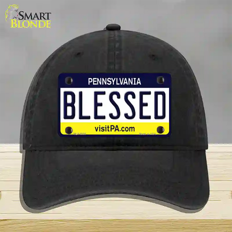Blessed Pennsylvania State Novelty License Plate Hat Unconstructed Cotton / Black