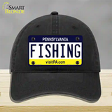 Fishing Pennsylvania State Novelty License Plate Hat Unconstructed Cotton / Black