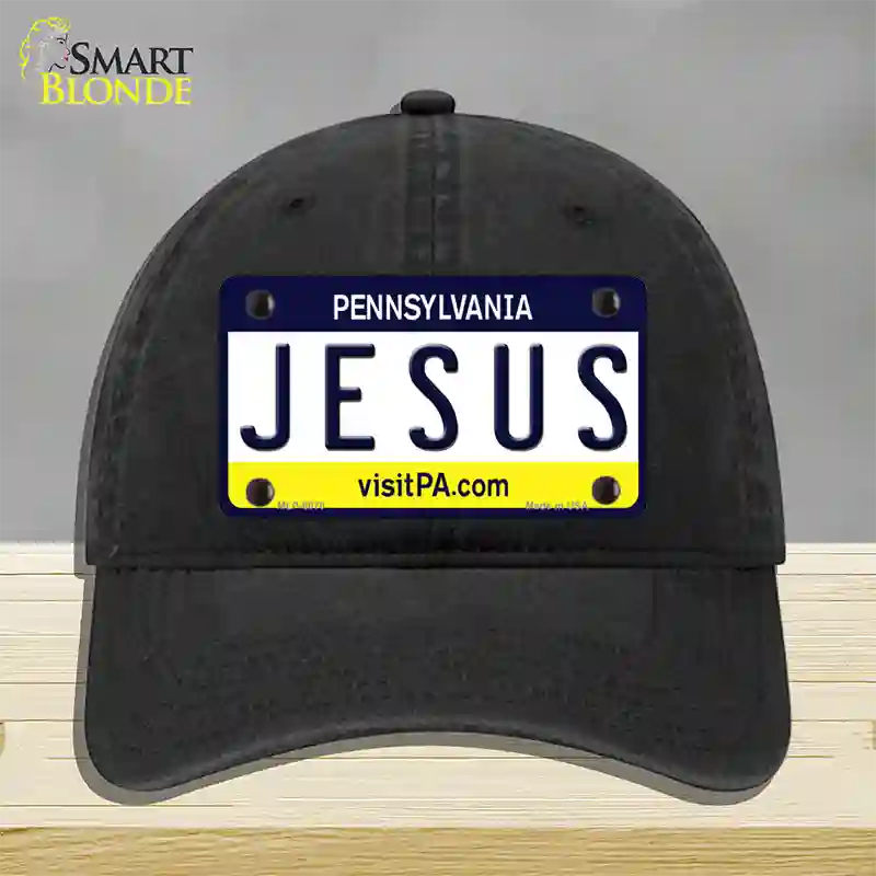 Jesus Pennsylvania State Novelty License Plate Hat Unconstructed Cotton / Black