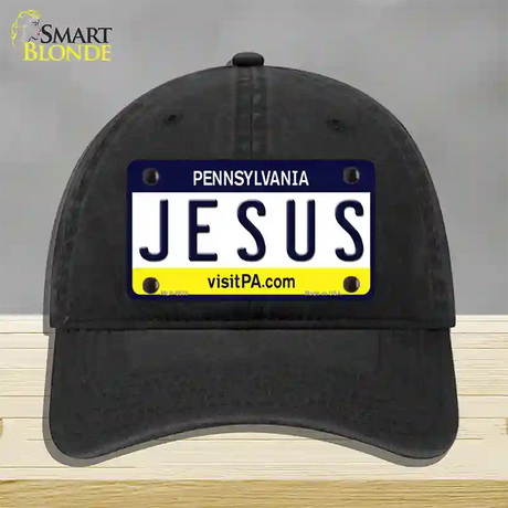 Jesus Pennsylvania State Novelty License Plate Hat Unconstructed Cotton / Black