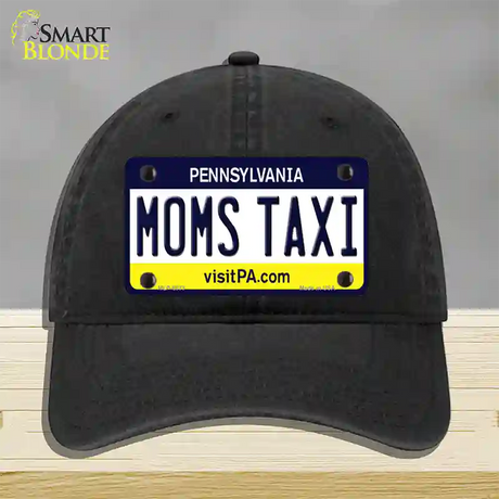 Moms Taxi Pennsylvania State Novelty License Plate Hat Unconstructed Cotton / Black