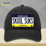 Skool Suks Pennsylvania State Novelty License Plate Hat Unconstructed Cotton / Black