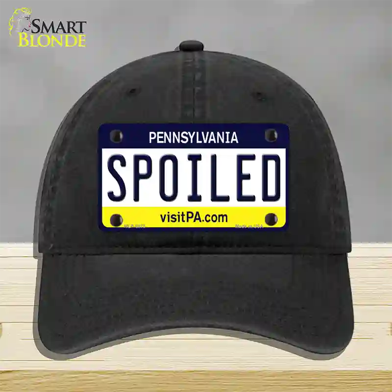 Spoiled Pennsylvania State Novelty License Plate Hat Unconstructed Cotton / Black