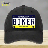 Biker Pennsylvania State Novelty License Plate Hat Unconstructed Cotton / Black