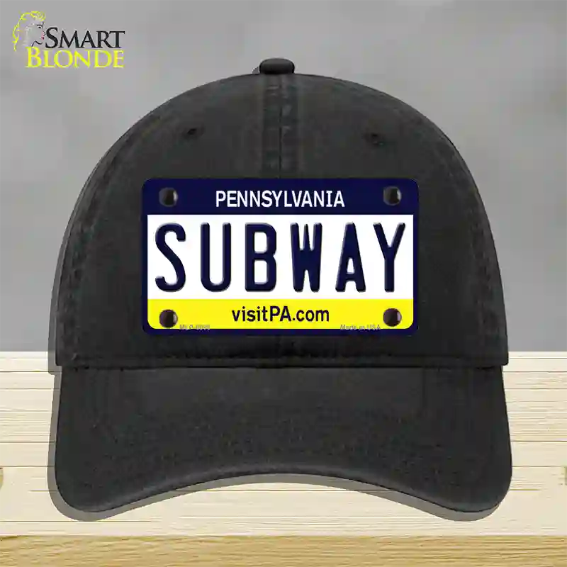 Subway Pennsylvania State Novelty License Plate Hat Unconstructed Cotton / Black