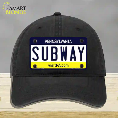 Subway Pennsylvania State Novelty License Plate Hat Unconstructed Cotton / Black