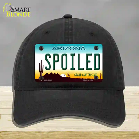 Arizona Spoiled Novelty License Plate Hat Unconstructed Cotton / Black